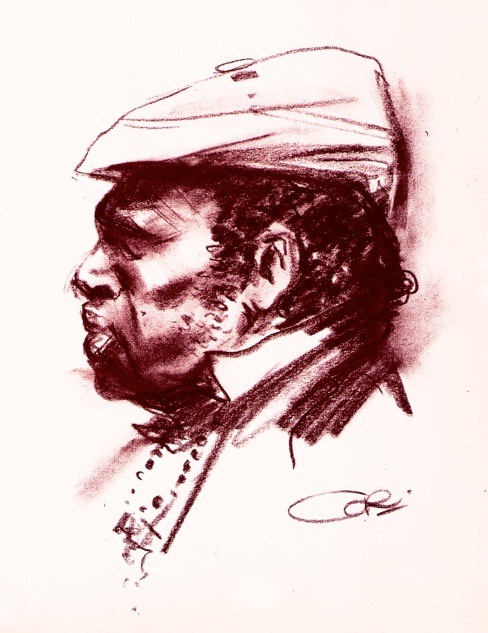 Jo Rens, getekend door Cor Hermeler