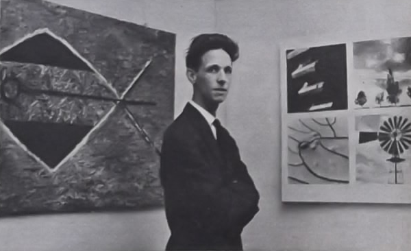Peter Keesom bij de tentoonstelling 'Buiten beeld' in 1962